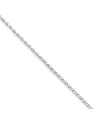 1.5mm, 14 Karat White Gold, Diamond-Cut Wheat Chain - 9 inch
