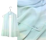 ULRIKE Oblong Flat Crepe Silk Scarf - The very softest ombre of baby blue leading into a soft yellow green on the tips of the scarf. Its simplicity lends itself to be worn with patterned cloths.