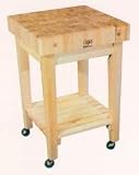 John Boos Professional Hard Rock Maple Gourmet Block Cat with Shelf- 24x24