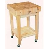 John Boos Gourmet Butcher Block Table - 24 in x 24 in x 4 in GB by John Boos