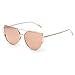 Anywa Fashion Twin-Beams Classic Women Metal Frame Mirror Sunglasses Cat Eye Glasses