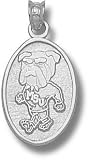 Mississippi State Bulldogs Solid Sterling Silver Oval 5/8'' Pendant