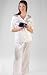 Women's Silk Pajamas Set, Wrap Top White
