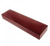 Mahogany Wooden Bracelet Gift Box White Leather NICE