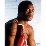 Roy Jones Jr. Autographed Portrait With Blue Background 8x10 Photograph