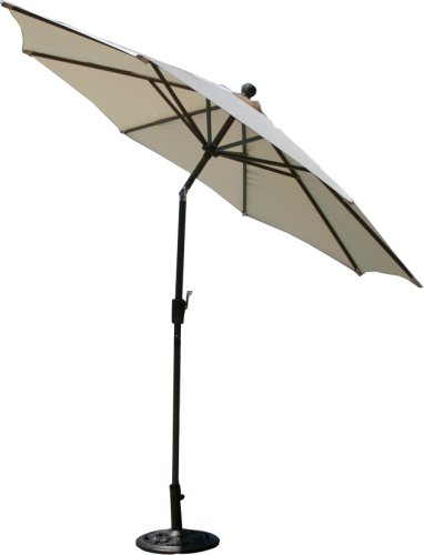 Ace Evert Market Umbrella, Push Button Tilt, 9 ft, Polyester, Beige