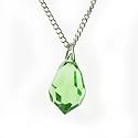 Swarovski Crystal Teardrop Pendant on Sterling Silver chain - Peridot