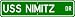 USS NIMITZ CVN 68 Street Sign - Navy