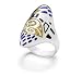 ITALIAN STERLING SILVER RING ENHANCED WITH AN ENAMEL PAINTING IN HONOR OF "KLIMT"