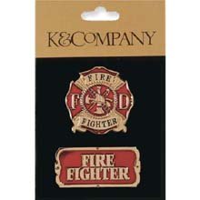 Firefighter Metal Art Medal 2 Piece/Set