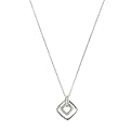 Sterling Silver Diamond-Accented Double Square Pendant Necklace