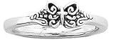  : Sterling Silver Butterfly Cross Ring by Bob Siemon, Size 4