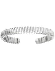 Silver Rhodium Finish 9.0mm Shiny Textured Cuff