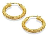 Image of 9ct Gold Decorated Hoop Earrings