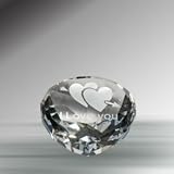 Clear Crystal Heart with I Love You engraving. #420-C