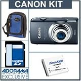 Canon PowerShot SD3500 IS Digital ELPH Camera Kit,- Black - with 4GB SD Memory Card, Camera Case, Spare NB-6L Type Lithium-ion Battery
