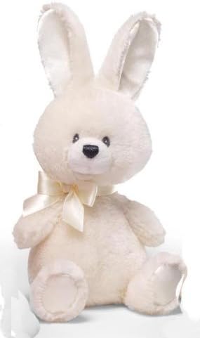Soft cuddly white bunny baby's first toy by Gund by Huggable