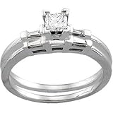 14K White Gold Diamond Bridal Engagement Ring