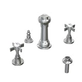 Jado 845004.144 Brushed Nickel Savina Double Handle Three Hole Bidet Faucet with Metal Cross Handles