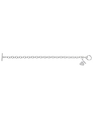 Hersheys Sterling Silver Diamonds 0.2ct 3D Bracelet with 1 Small Kiss
