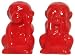 Stoneware Pottery Red Monkeys Salt and Pepper Shakers 3"H 2 Sets of 2