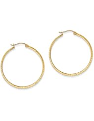 2.8mm, 14K Yellow Gold Diamond-cut Hoops, 46mm (1 3/4")
