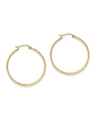 2.8mm, 14K Yellow Gold Diamond-cut Hoops, 56mm (2 1/8")
