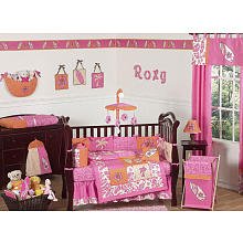Tropical Hawaiian Baby Bedding 9pc Girls Surf Crib Set