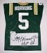 Paul Hornung Green Bay Packers NFL Autographed Throwback Jersey Inscribed 
