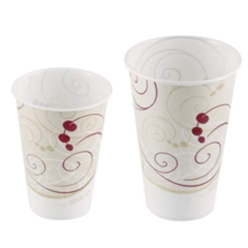 SOLO R7N-J8000 Symphony Design Wax Coated Treated Paper Cold Cup, 7 oz. (20 Packs of 100)