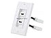 Monoprice Two-Piece Inset Wall Plate with 4 Inch Built-in Flexible High Speed HDMI Cable With Ethernet - Dual Port (2P)