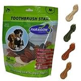 Paragon Medium Toothbrush Star Dental Dog Treats assorted-color- box 100-count