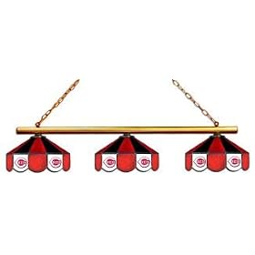 Cincinnati Reds 3pc SWAG STAINED GLASS POOL BILLIARD TABLE LAMP LIGHT