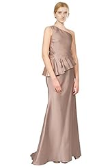 Polyester Peplum One Shoulder Evening Dress 