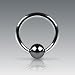 Hematite Plated Captive Bead Ring - 14G (1.6mm) - 10mm Length - 4mm Ball Size - Sold as a Pair