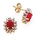 10k Gold, Diamond & Ruby Post Earrings (0.92ctw)