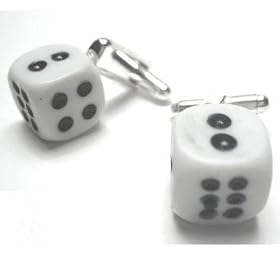 White Dice Cufflinks : Las Vegas Craps Cufflinks W Gift Box