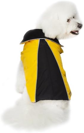 Legitimutt Storm Tech with Fleece Geometric Dog Coat, Size 14, Yellow/Black