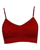 Red Seamless Sports Bra Adjustable Strap Included Bra Cups