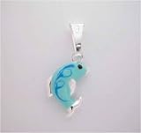 SILVER DOLPHIN CHARM Dark Blue Enamel ITALY