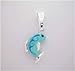 SILVER DOLPHIN CHARM Dark Blue Enamel ITALY