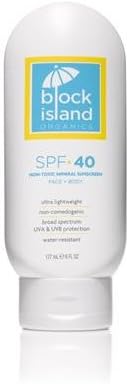 Block Island Organics - Natural Mineral Sunscreen SPF 40, 6 FL OZ
