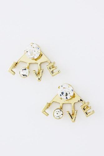 CONTEMPO COUTURE CRYSTAL LOVE EARRINGS (Gold)