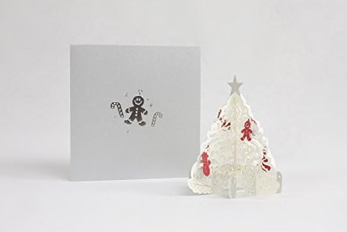 PaperPopCards Christmas Tree 3D Pop-Up Greeting Cards, White