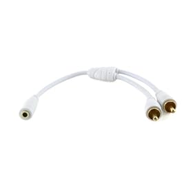 Cablesson Ivuna RCA Phono Male to Female 3.5mm Stereo Jack Cable 0.6 Feet - White