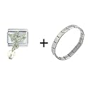 April Baby Angel Italian Charm Bracelet