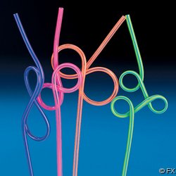 Plastic Fun Loop Neon Two-Tone Straws