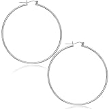 14K White Gold Light Tube Hoop Earrings (45mm) 313t9TMrWeL. SL160 14K White Gold Light Tube Hoop Earrings (45mm)