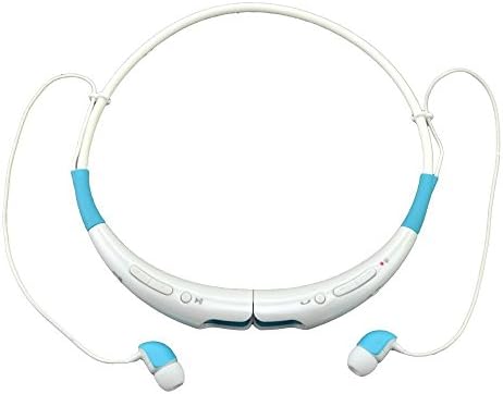 Ecandy Universal Wireless Stereo Bluetooth 4.0 Headset Universal Vibration Neckband Style Headset Earphone Headphone For Iphone,Nokia,HTC,Samsung, LG,iPad,Other Bluetooth Devices,White/Blue