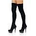 PleaserUSA Womens Platform Overknee Boots Delight-3002 black velvet Size 6.5 UK